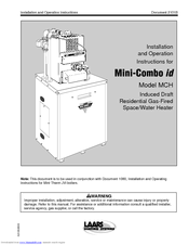 Laars Mini-Combo id MCH Installation And Operation Instructions Manual