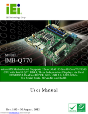 IEI Technology IMB-Q770 User Manual