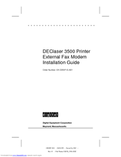 Digital Equipment DEClaser 3500 Installation Manual