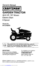 Craftsman 917.275970 Owner's Manual