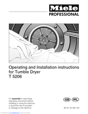 Miele T 5206 Operating And Installation Instructions