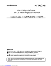 hitachi es70-116cmw User Manual