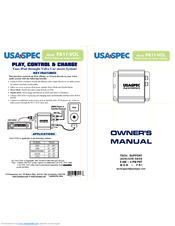 usa-spec PA11-VOL Owner's Manual