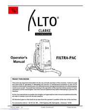 Alto Filtra-Pac 02150A Operator's Manual