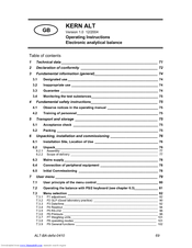 KERN KERN ALT Operating Instructions Manual
