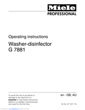 Miele G 7881 Operating Instructions Manual
