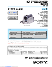 Sony Handycam DCR-DVD200E Service Manual