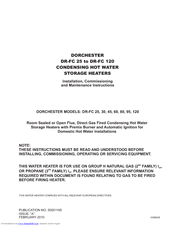 Dorchester DR-FC 120 Installation, Comissioning And Maintenance Instructions