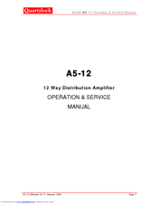 Quartzlock A5-12 Operation & Service Manual