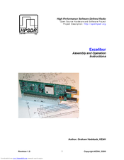 HPSDR Excalibur Assembly And Operation Instructions Manual
