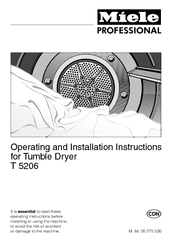 Miele T 5206 Operating And Installation Instructions