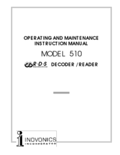 Inovonics 510 Operating And Maintenance Instruction Manual