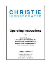 Christie P35GPSZ-MT Operating Instructions Manual