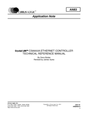 Cirrus Logic Crystal LAN CS8900A Reference Manual