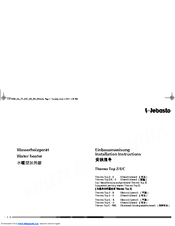 Webasto Thermo Top C-D Installation Instructions Manual
