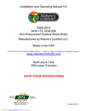 Nature's Comfort NCB-120 Installation And Operating Manual