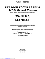 Paragon Fires ROOM SEALED INSET LIVE FUEL EFFECT GAS FIRE Owner's Manual