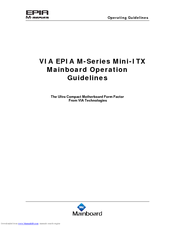 VIA Mainboard VIA EPIA M-Series Mini-ITX Operation Manuallines