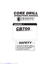 Diamond Products CB700 Operation Manual