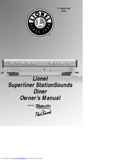 Lionel Superliner StationSoundsDiner Owner's Manual