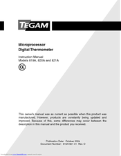 Tegam 821A Instruction Manual
