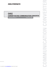 Milltronics CVCC Instruction Manual