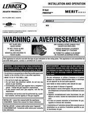 Lennox FIRESTAR MERIT GC3 Installation And Operation Manual