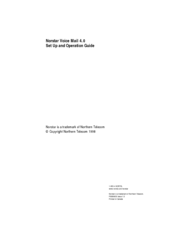 Norstar Voice Mail 4.0 Set Up And Operation Manual