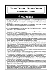 Pro-face FP2600-T42-24V Installation Manual