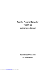 Toshiba Tecra M3 Series Maintenance Manual