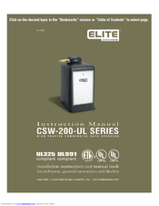 Elite CSW-200-UL-DM Instruction Manual