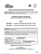 SunStar SPU SERIES Installation And Operation Instructions Manual