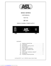 ASL INTERCOM BS 181 User Manual