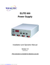 Wealtec ELITE 600 Installation And Operation Manual