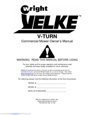 Wright Velke V-TURN Owner's Manual