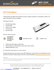 DataJack MiFi 2200 Quick Start Manual