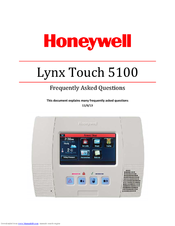 Honeywell LYNX Touch 5100 Frequently Asked Questions Manual