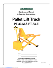 Southworth PT-33-E Maintenance Manual & Operator Instructions