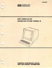 Control Data Corporation CDC 40003-22 Hardware Maintenance Manual