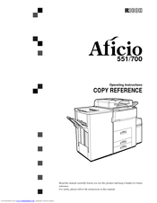 Ricon Aficio 551 Copy Reference Manual