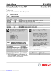 Bosch D7212GV2 Release Notes
