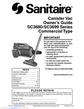 Sanitaire SC3680 Series Owner's Manual