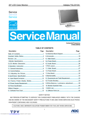 AOC Adelpia TGL2010A Service Manual