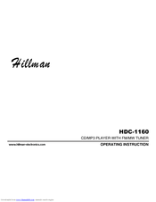 Hillman HDC-1160 Operating	 Instruction