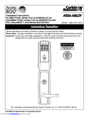 Assa Abloy 9800 TCNE1 Series Installation Instructions Manual