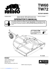 RHINO TW72 Operator's Manual
