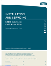Ideal Boilers ES33 Installation And Servicing