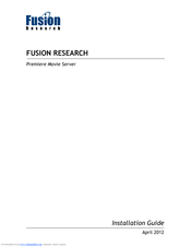 Fusion Premiere Movie Server Installation Manual