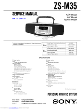 Sony MINIDISC ZS-M35 Service Manual