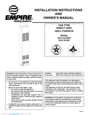 Empire DVC-35-2IP Installation Instructions And Owner's Manual